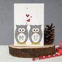 Mr And Mrs Owl Wedding Anniversary And Valentines Card, thumbnail 2 of 9