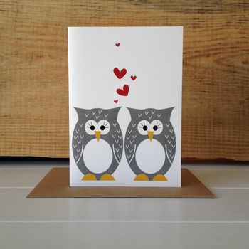 Mr And Mrs Owl Wedding Anniversary And Valentines Card, 8 of 9