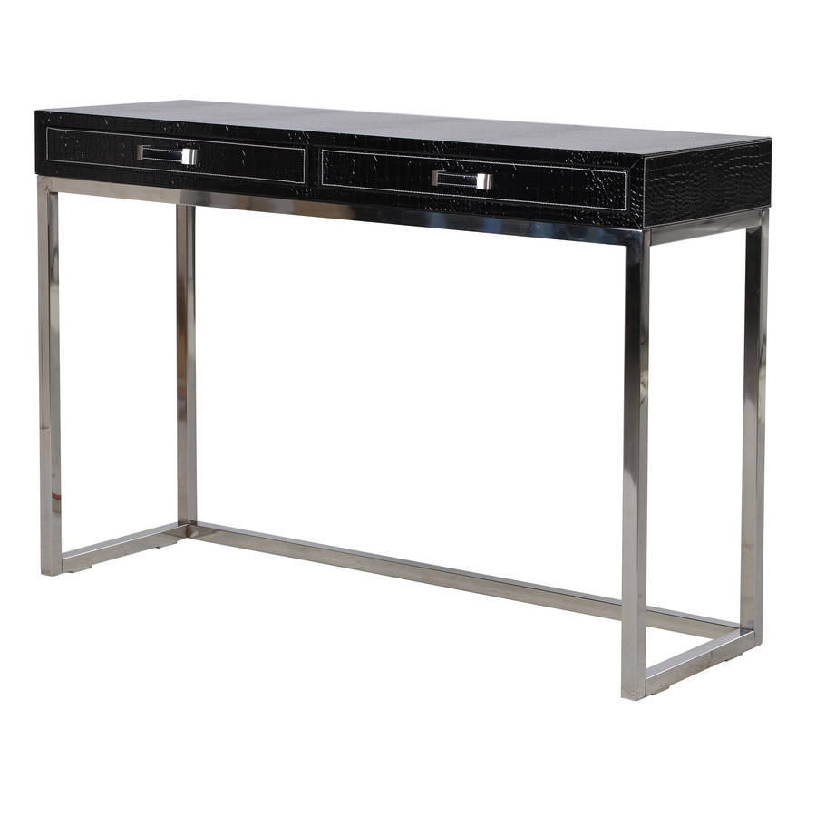 Faux Croc Leather Console Table By Out There Interiors ...