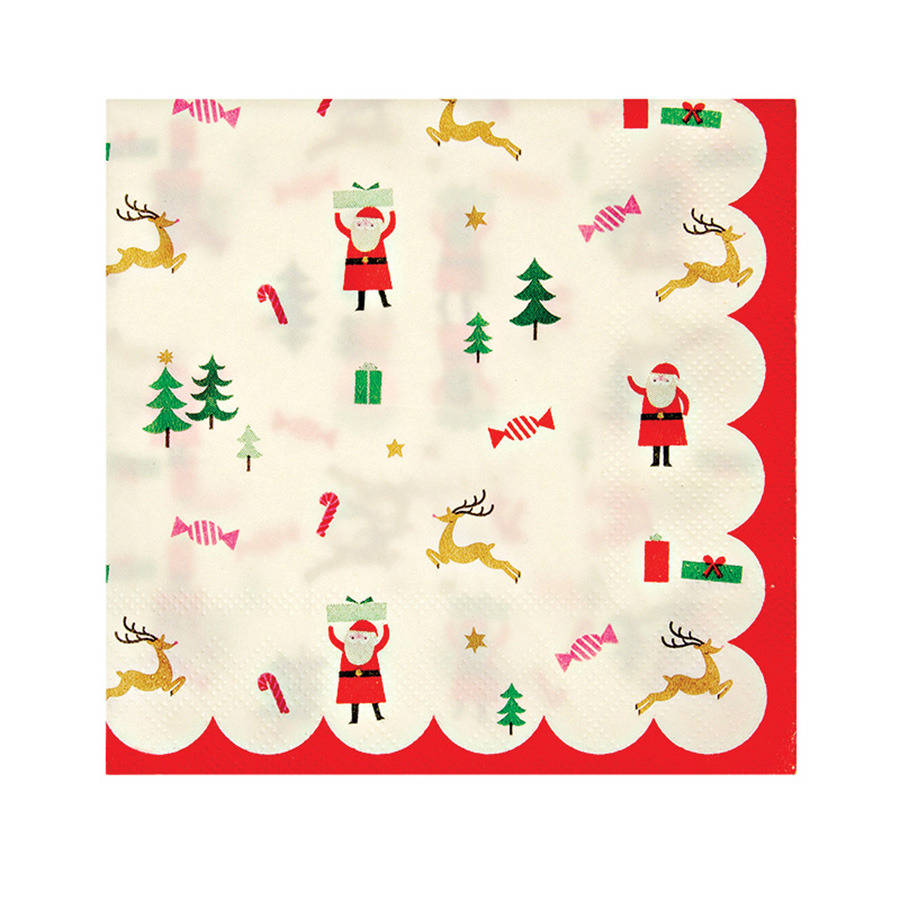 Christmas 'Be Jolly' Small Paper Napkins By PopBox Party