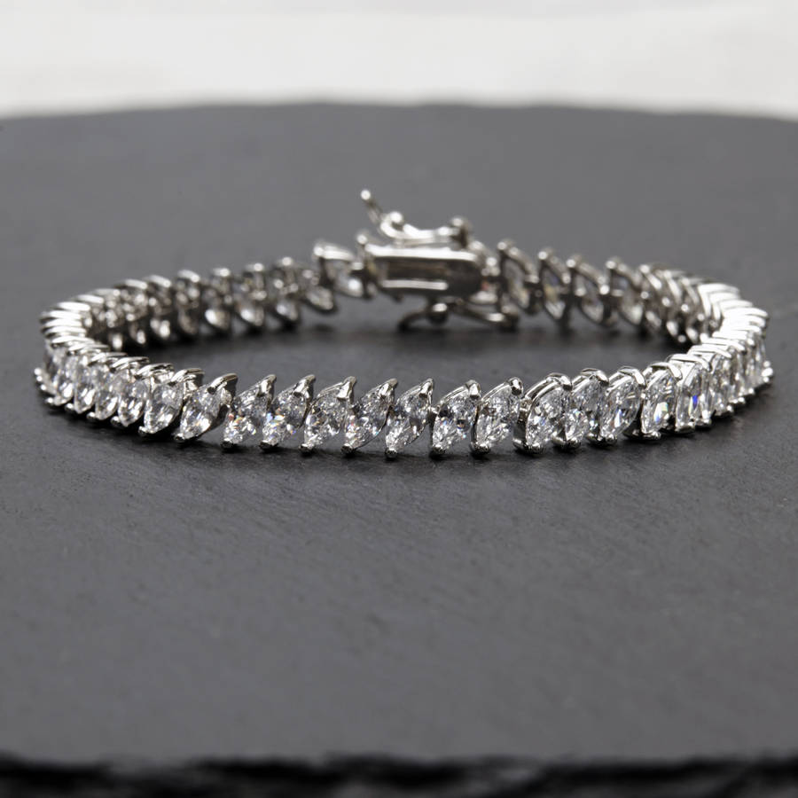 classic marquise crystal bracelet by queens & bowl | notonthehighstreet.com