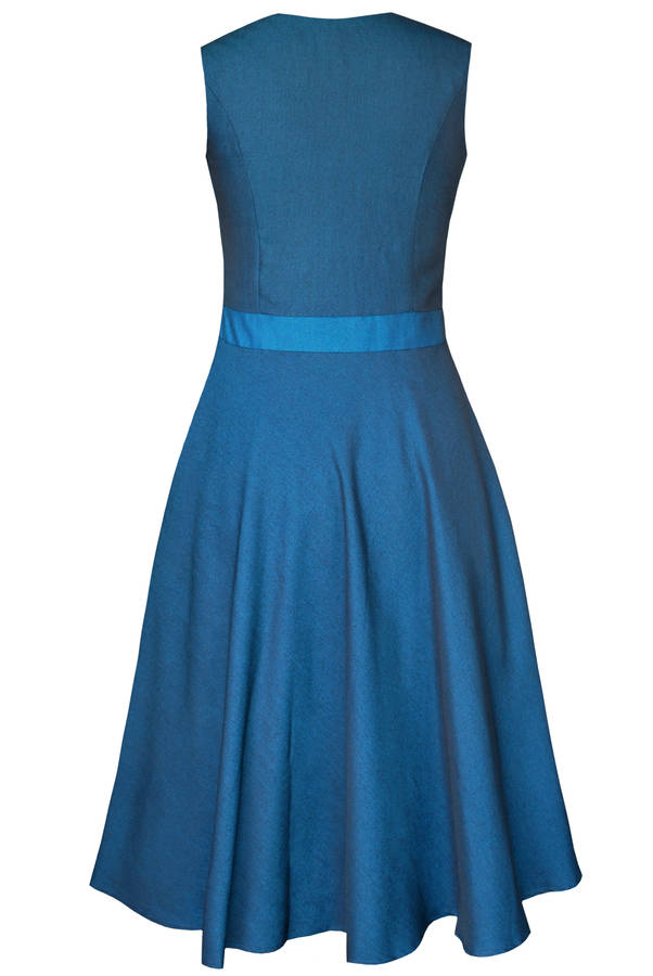 Lydia 1950s Style Dress Teal Blue By LAGOM | notonthehighstreet.com