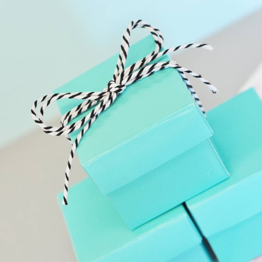 set of 12 aqua blue cube boxes by hope and willow