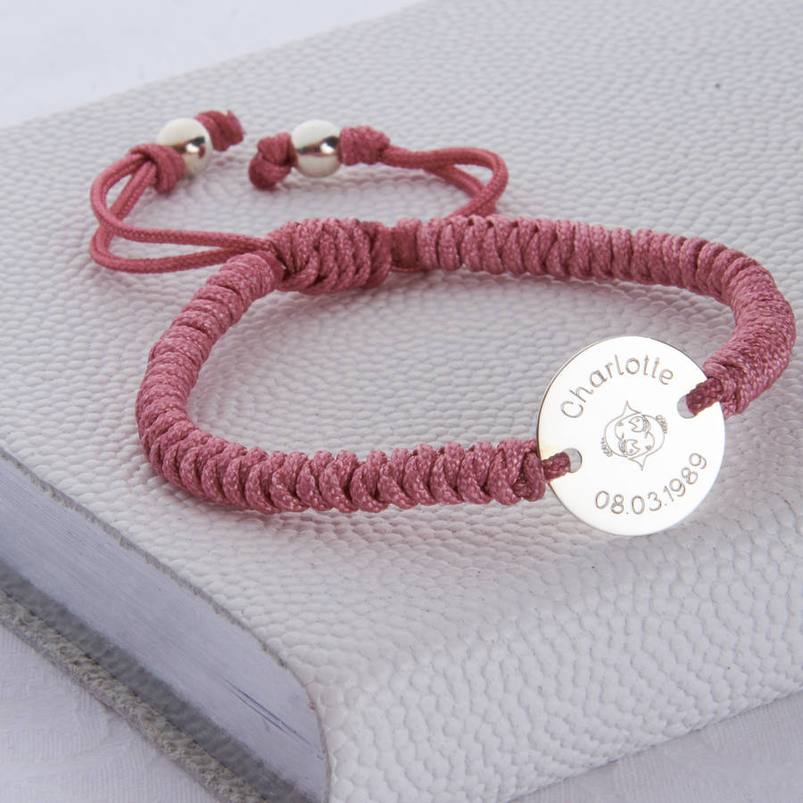 Personalised Sterling Silver Zodiac Friendship Bracelet By Hurleyburley