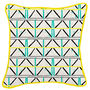 Colombage Yellow/Turquoise Cushion, thumbnail 1 of 5