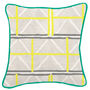 Colombage Yellow/Grey Harris Tweed Cushion, thumbnail 1 of 4