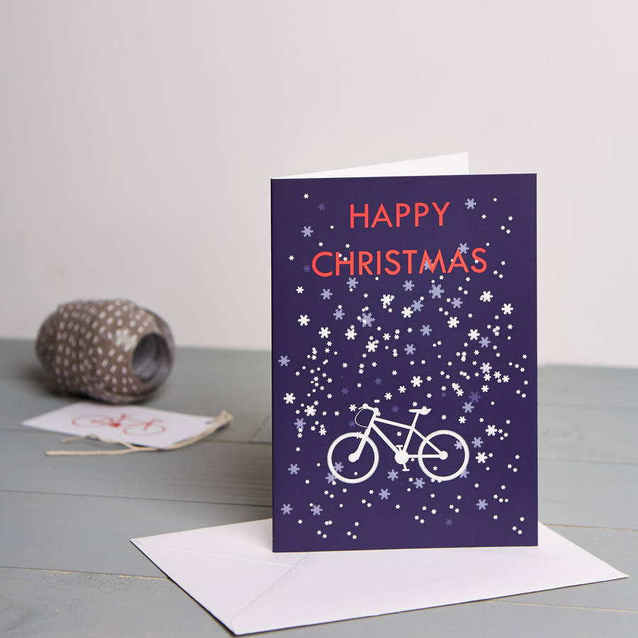 Mixed Pack Of 14 Cycling Christmas Cards By Ginger & French
