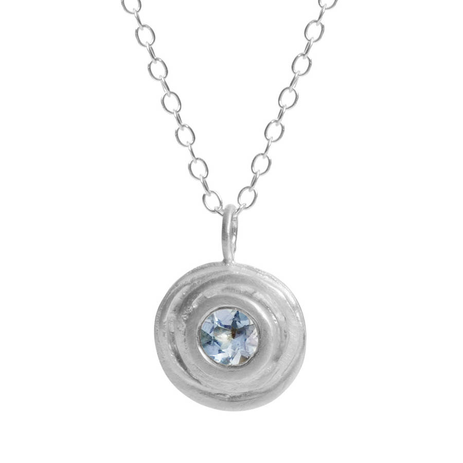 Aquamarine And Silver Pendant By Kate Smith Jewellery