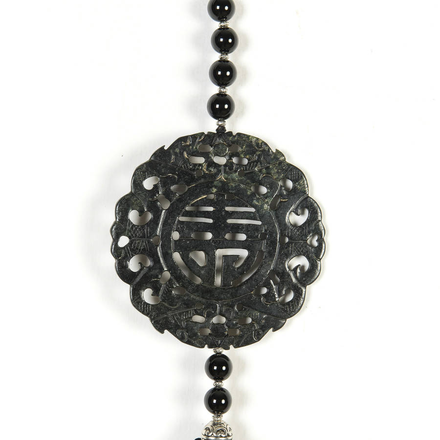 Black Silk Tassel With Jade Luck Symbol By Orchid | notonthehighstreet.com