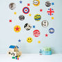 Children's Pop Art Fabric Wall Stickers, thumbnail 1 of 2