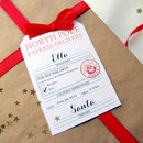 personalised north pole express delivery tag by cows & kisses | notonthehighstreet.com