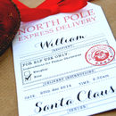 personalised north pole express delivery tag by cows & kisses | notonthehighstreet.com