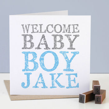 Personalised New Baby Boy Card By The Green Gables | notonthehighstreet.com