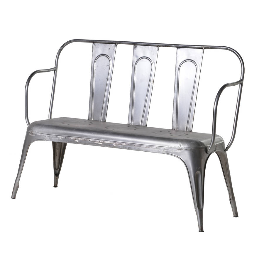 metal garden bench in two colours by out there interiors