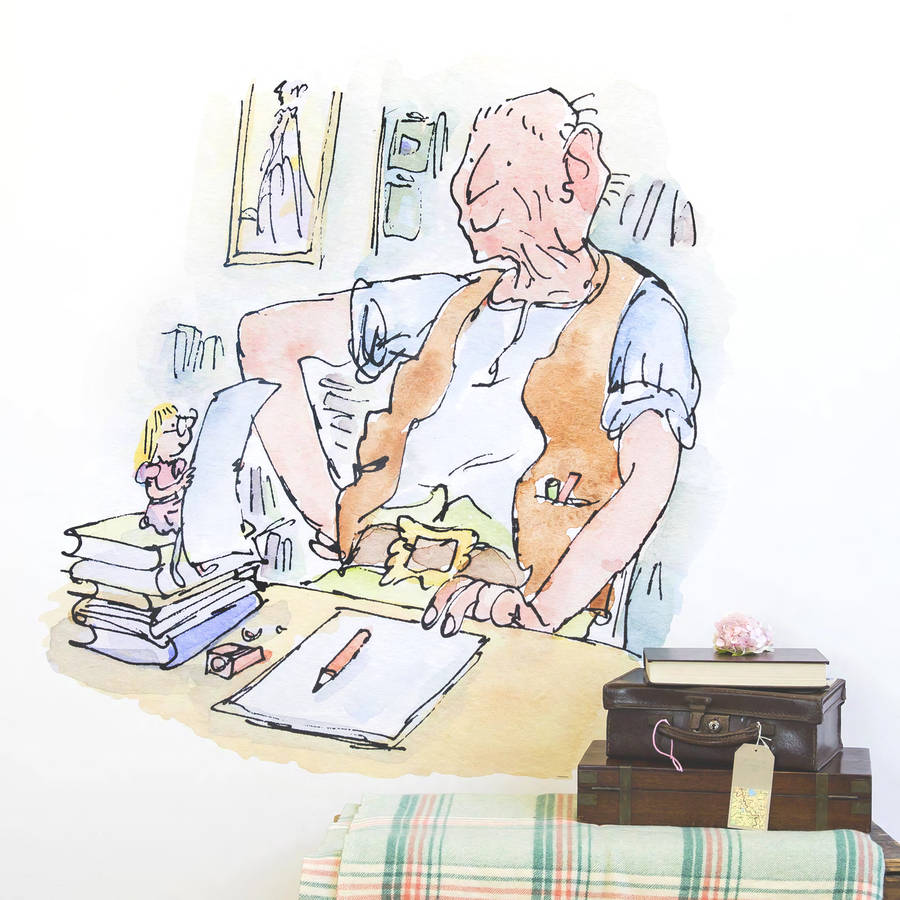 'bfg' quentin blake / roald dahl wall sticker by oakdene designs ...