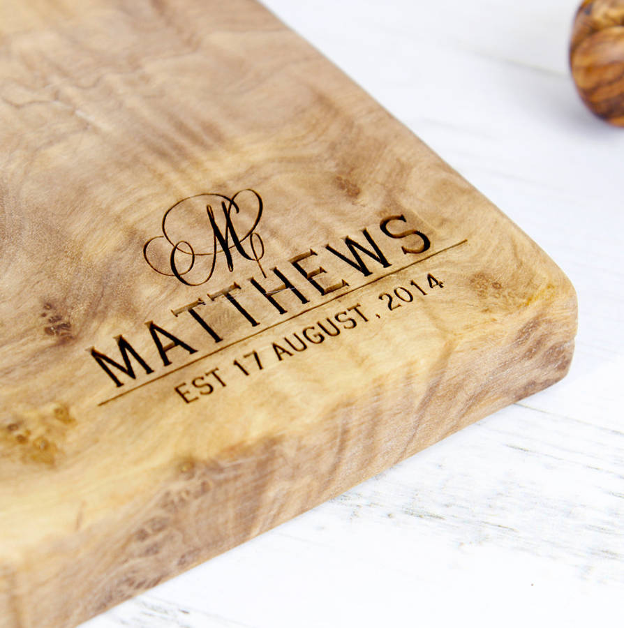 Personalised Engraved Chopping Cheese Board By The Rustic Dish 