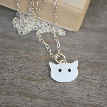 Fish Bone And Cat Necklace In Solid Sterling Silver, 3 of 3