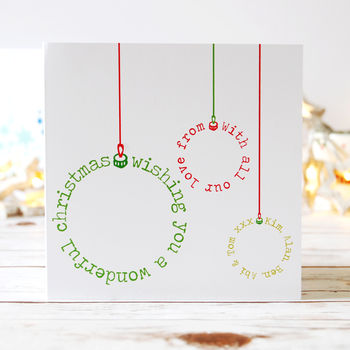 Personalised Typographic Bauble Cards, 3 of 5