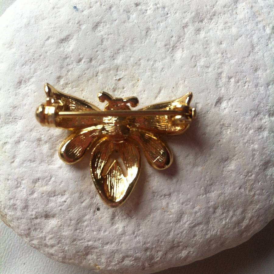 Vintage Gold Tone And Diamante Bee Brooch By Iamia | notonthehighstreet.com