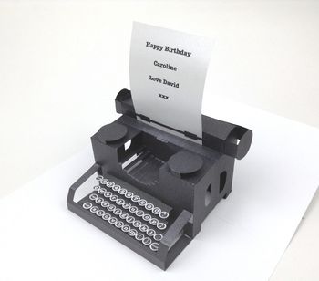 Personalised Typewriter Pop Up Card, 3 of 4