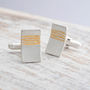 Etched Silver And Gold Cufflinks, thumbnail 1 of 6