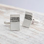 Etched Silver And Gold Cufflinks, thumbnail 3 of 6