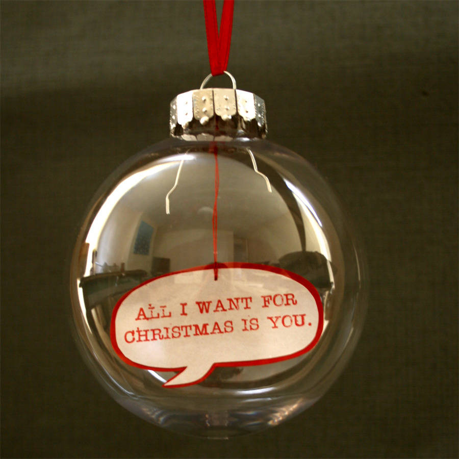 Personalised Message In A Bauble By Paper Posies