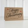 Personalised Happy Anniversary Card With Love Hearts, thumbnail 3 of 7