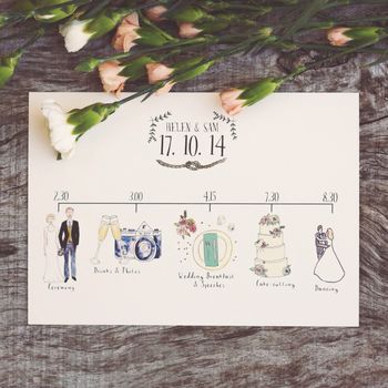 Bespoke Illustrated Wedding Schedule, 3 of 4
