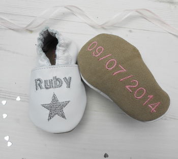 Personalised Star Christening Shoes, 2 of 7