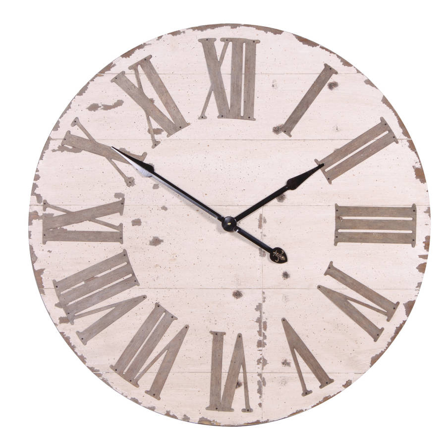 Large Wall Clock In Cream By Out There Interiors