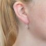 Silver And Garnet Drop Earrings, thumbnail 2 of 2