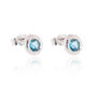 Silver And Blue Topaz Ear Studs, thumbnail 1 of 2