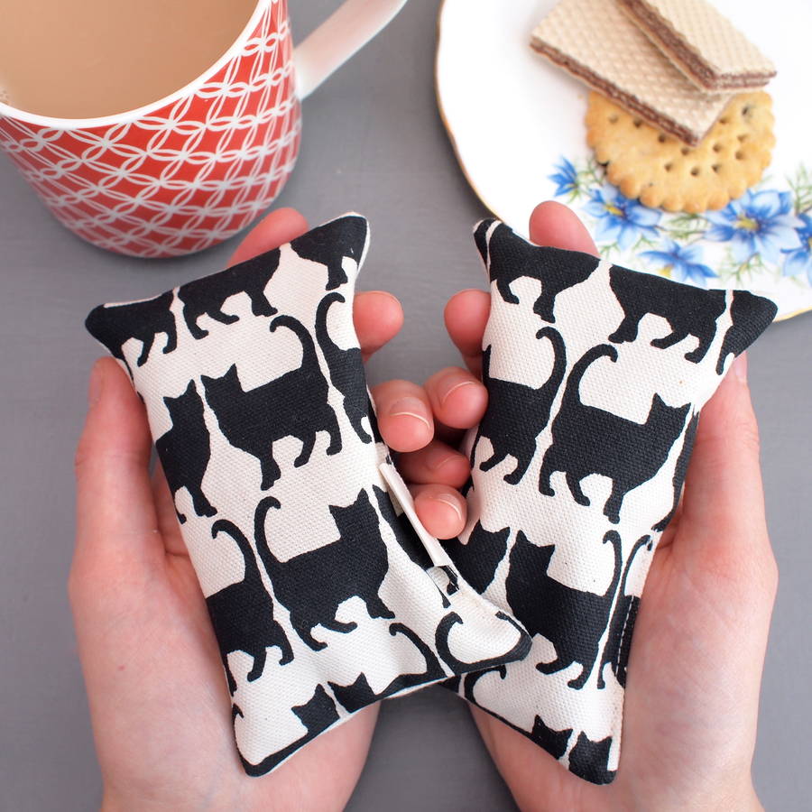 Hand Warmers Cat Print By Megan Alice England