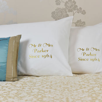 Personalised 'Golden Anniversary' Pillowcases, 2 of 2