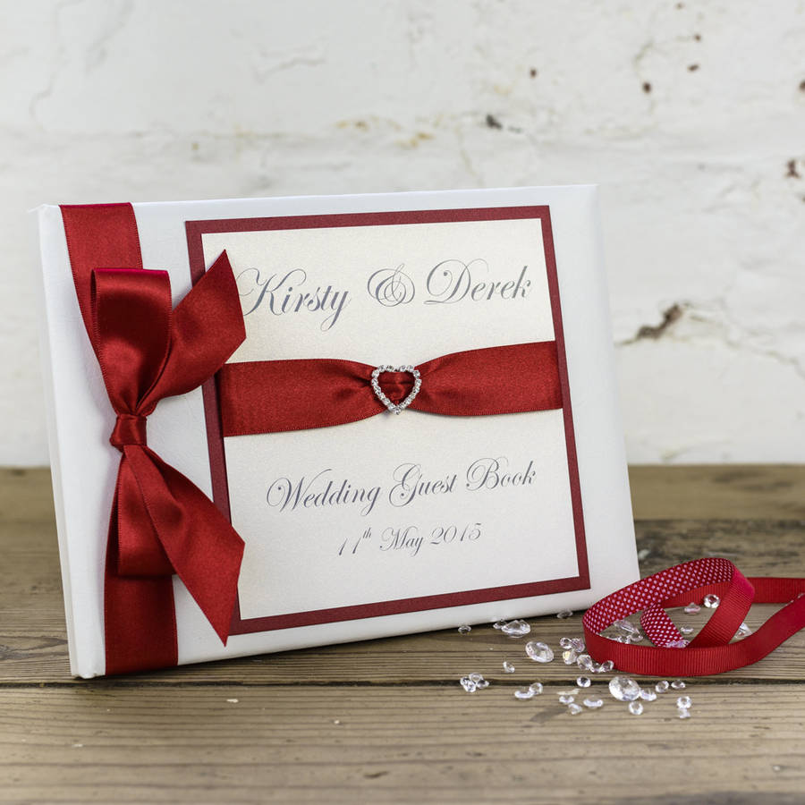 personalised crystal heart guest book by dreams to reality design ltd