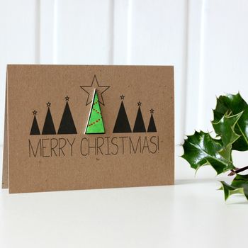 Personalised Merry Christmas Card With Christmas Tree, 4 of 6