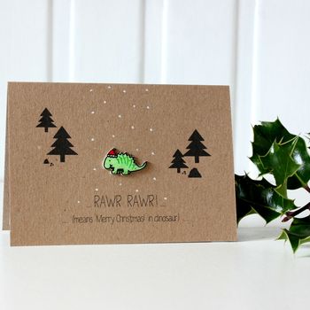 Dinosaur Card, Rawr! Means Merry Christmas In Dinosaur, 2 of 4