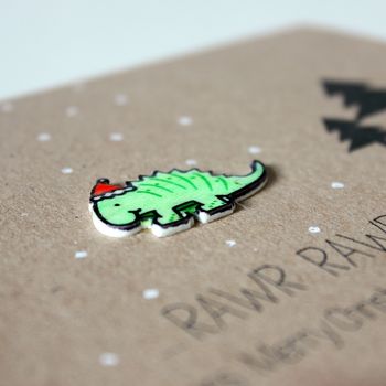 Dinosaur Card, Rawr! Means Merry Christmas In Dinosaur, 3 of 4