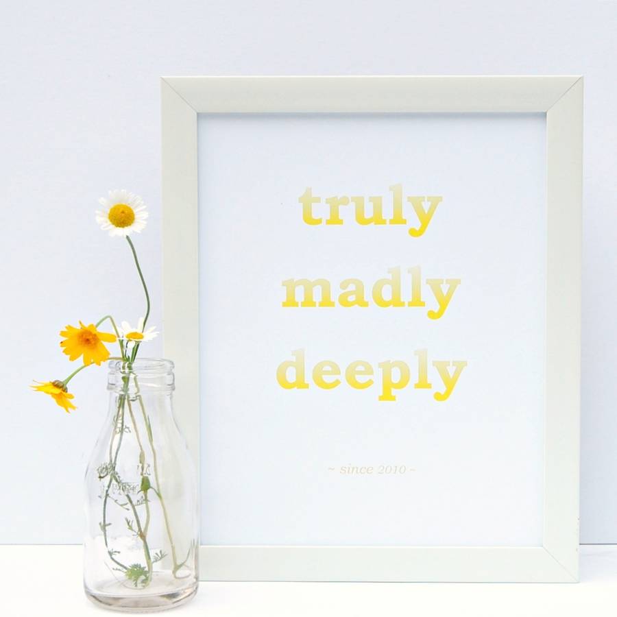 personalised truly madly deeply print by love those prints ...