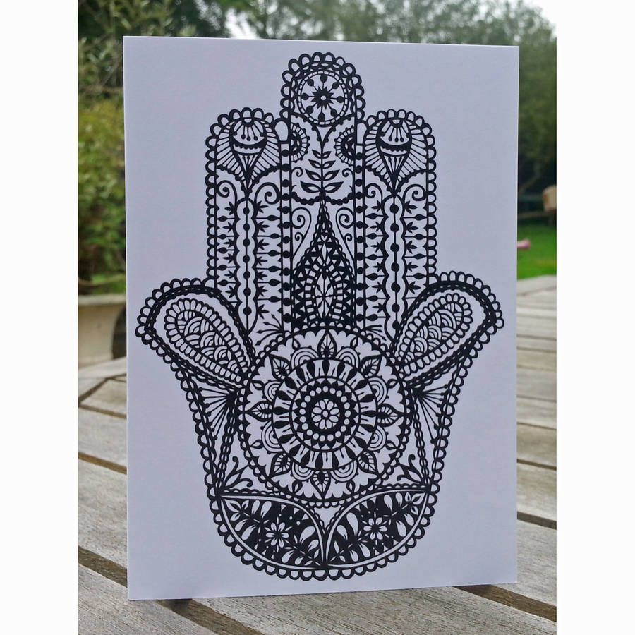 hamsa greetings cards by folk art papercuts by suzy taylor ...