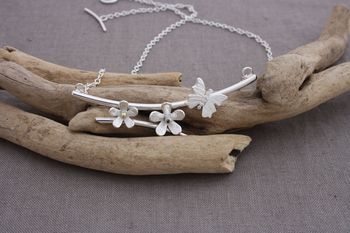 Handmade Silver And Gemstone Butterfly Daisy Necklace, 6 of 6