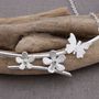 Handmade Silver And Gemstone Butterfly Daisy Necklace, thumbnail 5 of 6