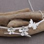 Handmade Silver And Gemstone Butterfly Daisy Necklace, thumbnail 1 of 6