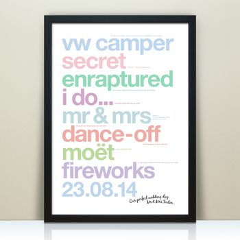 Personalised 'Our Perfect Wedding Day' Print, 4 of 10