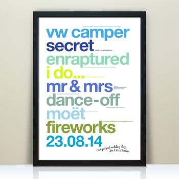 Personalised 'Our Perfect Wedding Day' Print, 8 of 10