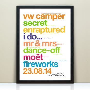 Personalised 'Our Perfect Wedding Day' Print, 9 of 10