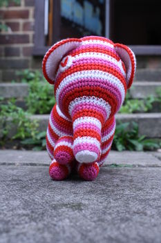 Knitted Elephant Cotton Toy With The Rattle, 3 of 5