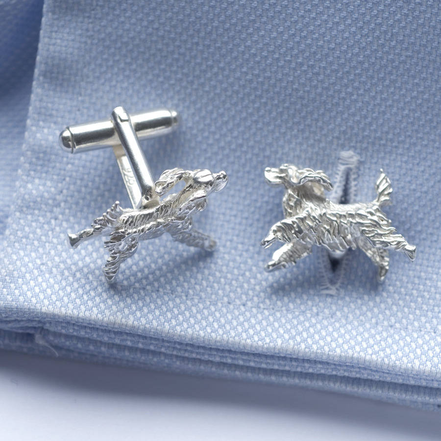 spaniel cufflinks by simon kemp jewellers