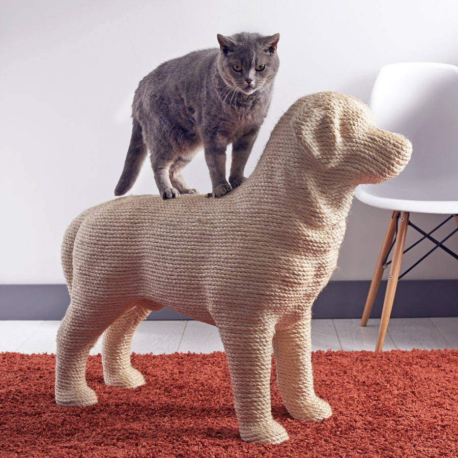 Dog Shaped Cat Scratching Post, 1 of 7